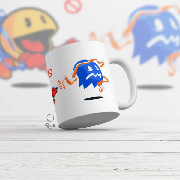 Taza Blanca 11oz Pac-Man Cazafantasmas – Diseño Clásico y Divertido - Image 2