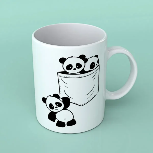 Taza Blanca 11oz Bolsita Panda - Tierno y Divertido 🐼✨ - Image 2