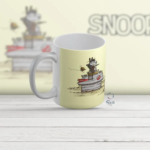 Taza Blanca 11oz Snoopy en la Guerra - Imagina la Aventura ☕✨