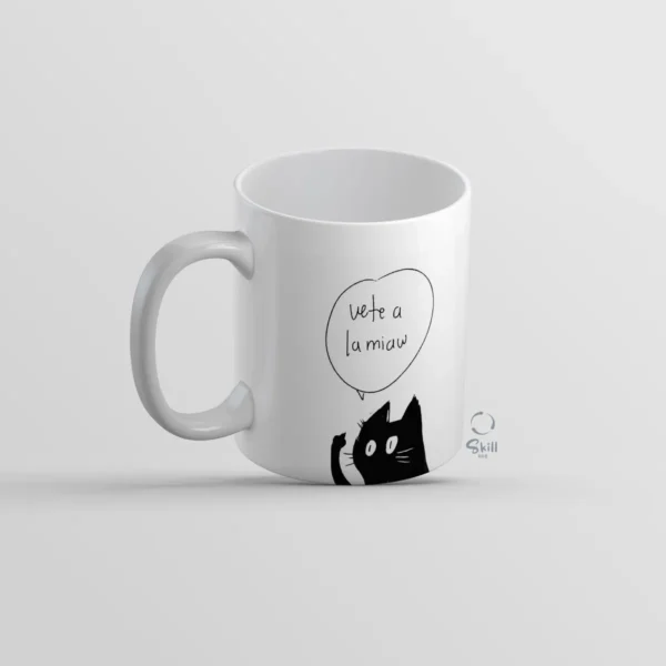 Taza Blanca 11oz Meme Gato Negro – "Vete a la Miaw" 😾✨ - Image 4