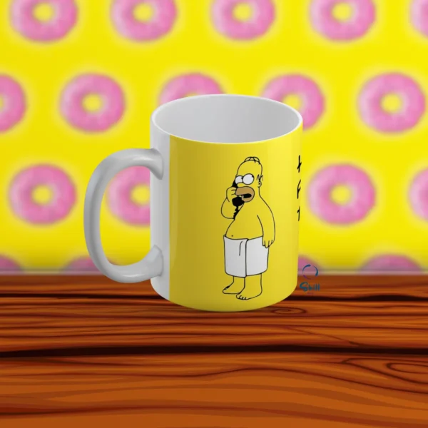 Taza Blanca 11oz Homero Simpson – "Hable Más Fuerte Que Traigo Una Toalla" 🛁😂