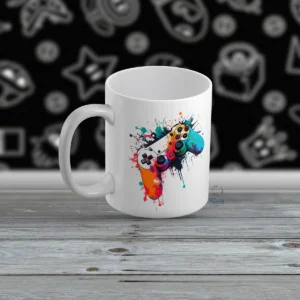 Taza Blanca 11oz – Gamer Artístico 🎮✨